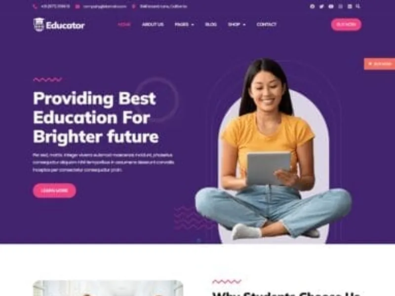 Educator website screenshot
