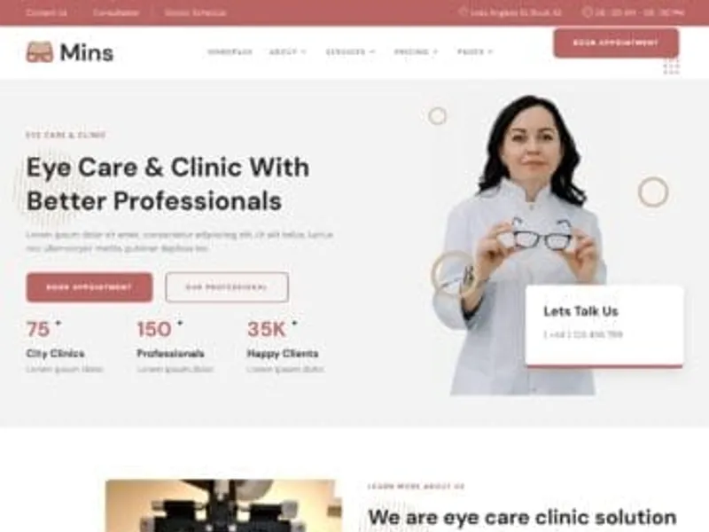 Mins website screenshot
