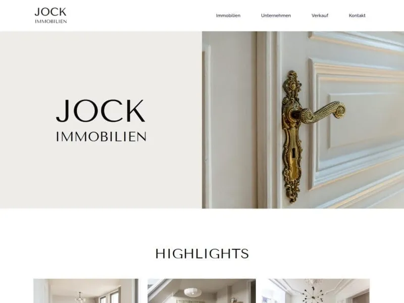 Jock Immobilien website screenshot