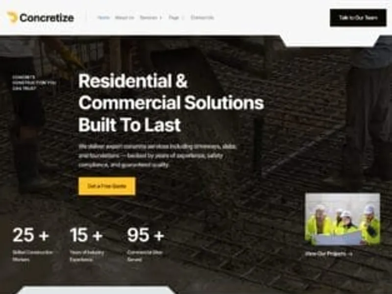 Concretize website screenshot