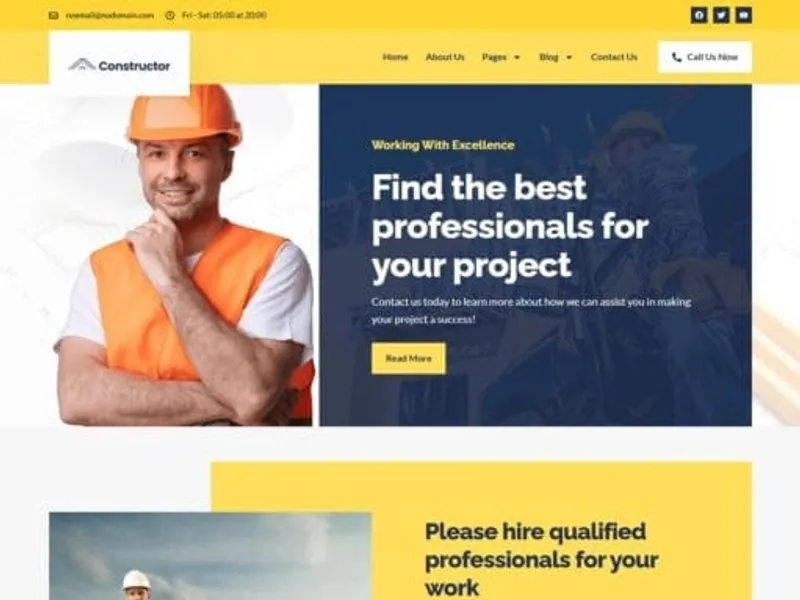 Constructor website screenshot